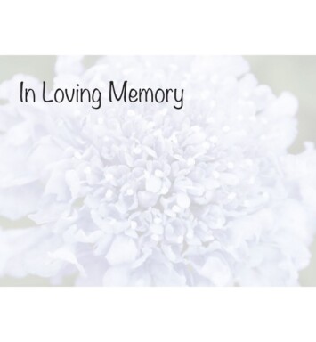 Florist Small Cards - In Loving Memory, Blue Scabious