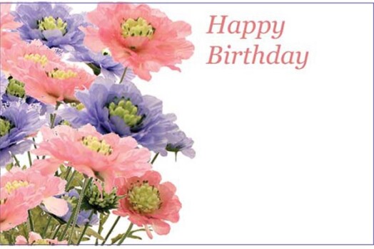 Florist Small Cards - Happy Birthday Scabious