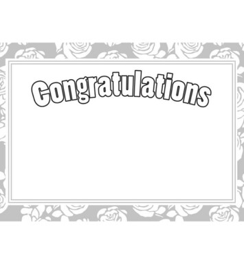 Florist Small Cards - Congratulations, Silver Rose Border
