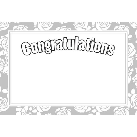 Florist Small Cards - Congratulations, Silver Rose Border
