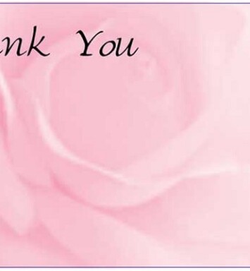 Florist Small Cards - Thank You, Pale Pink Rose