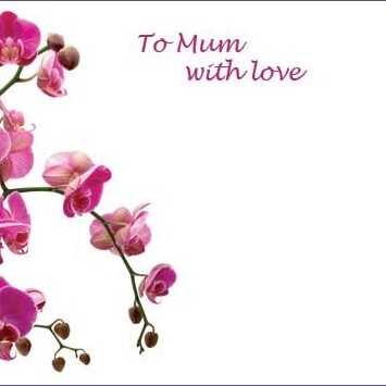 Florist Small Cards - To Mum With Love Pink Orchid