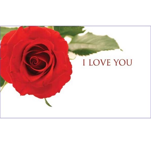 Florist Small Cards - I Love You, Red Rose