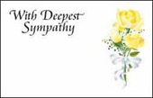 Florist Small Cards - With Deepest Sympathy, Yellow Rose
