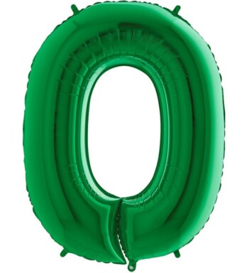 40 Inch Green Number 0 Foil Balloon