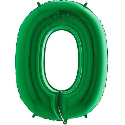40 Inch Green Number 0 Foil Balloon