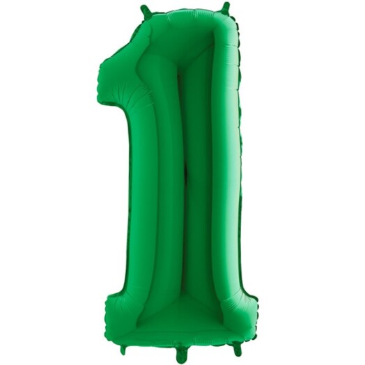 40 Inch Green Number 1 Foil Balloon