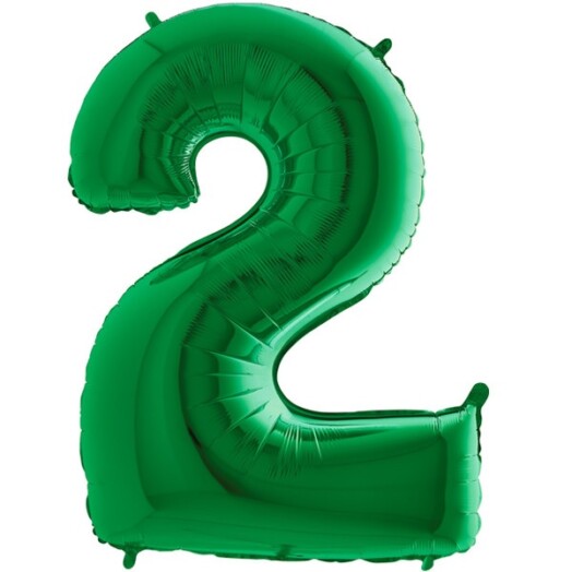 40 Inch Green Number 2 Foil Balloon