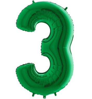 40 Inch Green Number 3 Foil Balloon