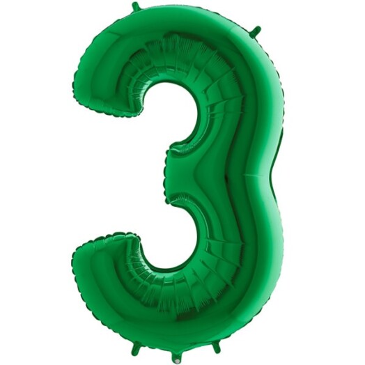 40 Inch Green Number 3 Foil Balloon