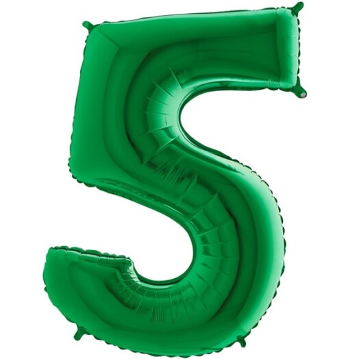 40 Inch Green Number 5 Foil Balloon