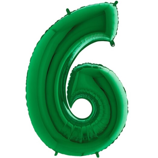 40 Inch Green Number 6 Foil Balloon