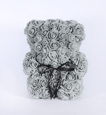 Small Amour Rose Baby Bear - Grey