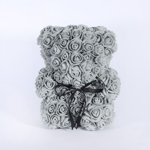 Large Amour Rose Baby Bear - Grey