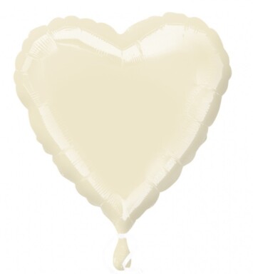 Unpackaged 18" Pearl Ivory Heart Foil Balloon