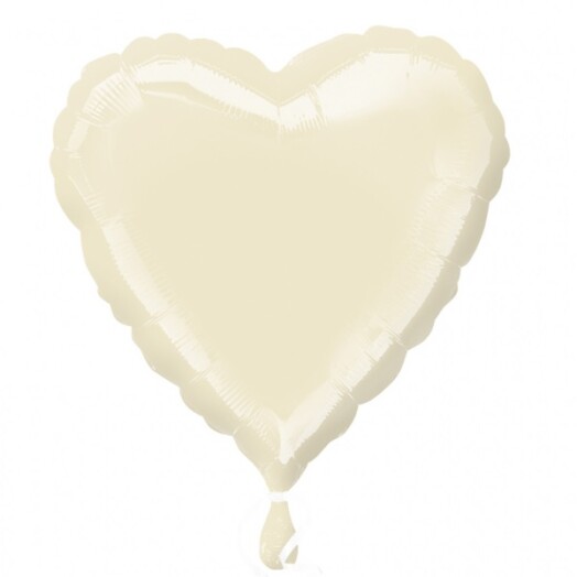 Unpackaged 36" Pearl Ivory Heart Foil Balloon