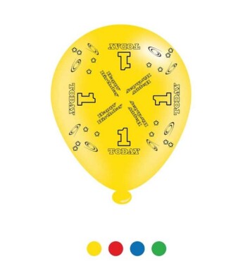 Pack of 8 Age 1 Latex Balloons