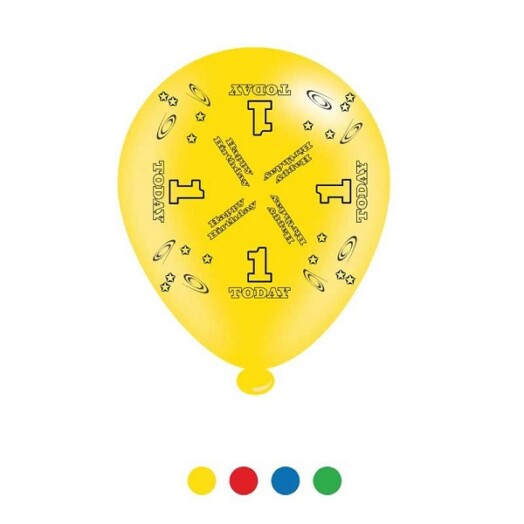 Pack of 8 Age 1 Latex Balloons