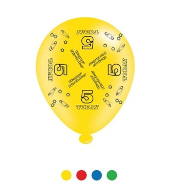 Pack of 8 Age 5 Latex Balloons