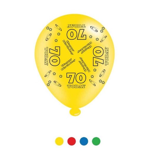Pack of 8 Age 70 Latex Balloons