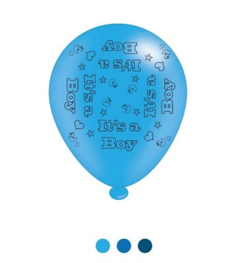 Pack of 8 It's A Boy Latex Balloons