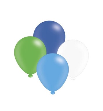 Pack of 8 Blue Mix Latex Balloons