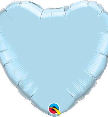 Unpackaged 18" Pearl Light Blue Heart Foil Balloon