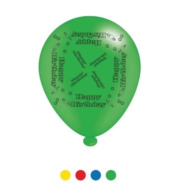 Pack of 8 Happy Birthday Latex Balloons