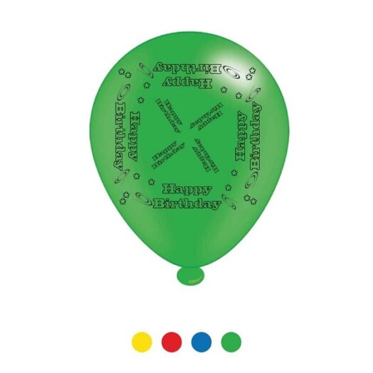 Pack of 8 Happy Birthday Latex Balloons