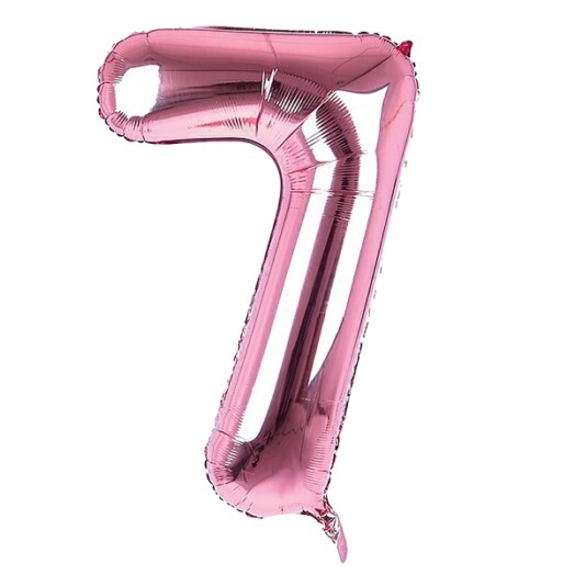 34 Inch Light Pink Number 7 Foil Balloon