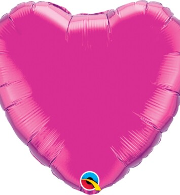 Unpackaged 9" Magenta Heart Foil Balloon