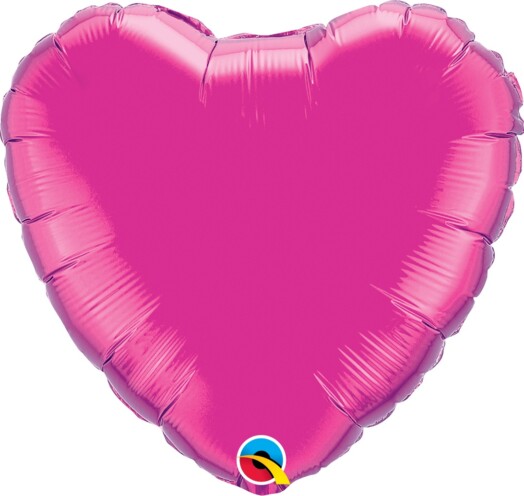 Unpackaged 9" Magenta Heart Foil Balloon