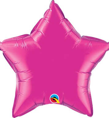 Unpackaged 20" Magenta Star Foil Balloon