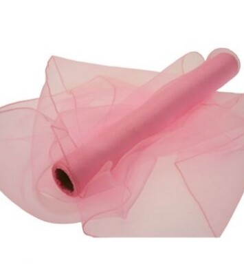 40cm x 9m Organza Roll - Baby Pink