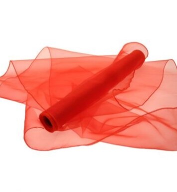 40cm x 9m Organza Roll - Red