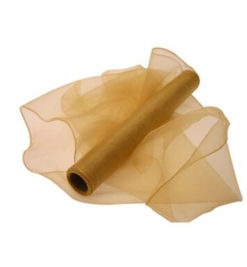 40cm x 9m Organza Roll - Gold