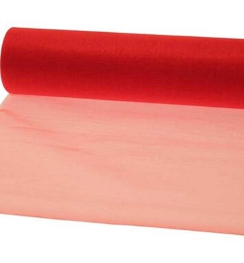 29cm x 25m Soft Organza Red