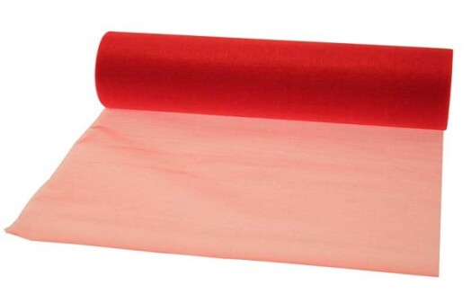 29cm x 25m Soft Organza Red