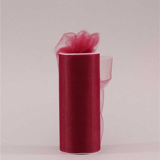 15cm x 25yds Tulle Burgundy