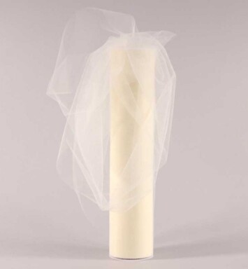 30cm x 25yds Tulle Ivory