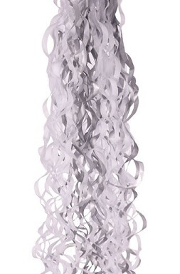 Metallic Silver & White Balloon Tail