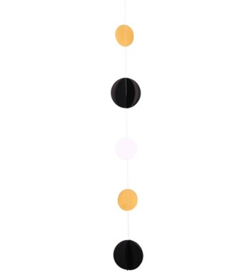 Black, White & Gold Circle Balloon Tail