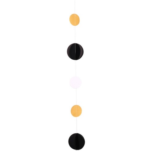 Black, White & Gold Circle Balloon Tail