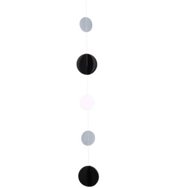 Black, White & Silver Circle Balloon Tail