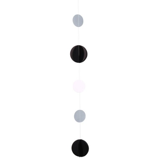 Black, White & Silver Circle Balloon Tail