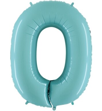 26" Pastel Blue Number 0 Foil Balloon