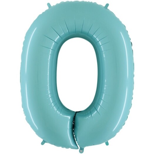 26" Pastel Blue Number 0 Foil Balloon