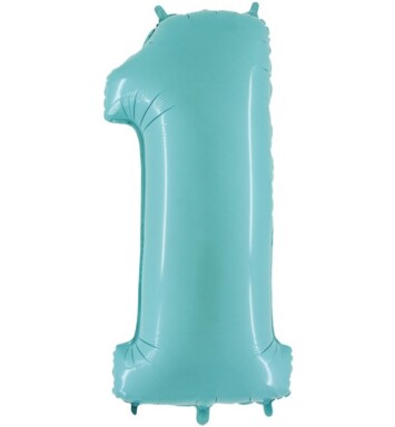 26" Pastel Blue Number 1 Foil Balloon