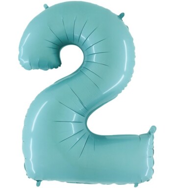 26" Pastel Blue Number 2 Foil Balloon