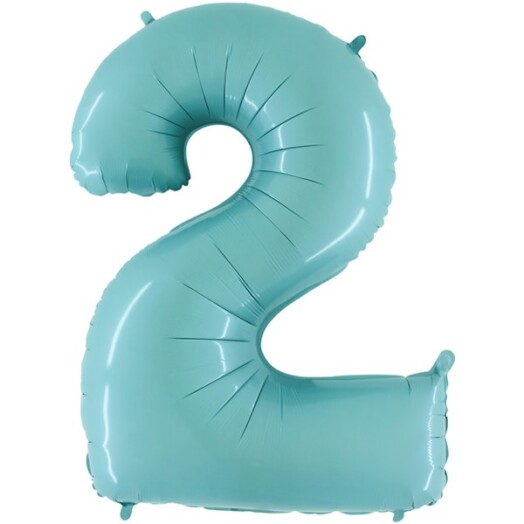 26" Pastel Blue Number 2 Foil Balloon